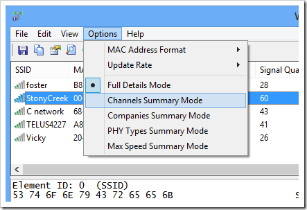 WifiInfoView Options