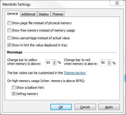 Meminfo Settings