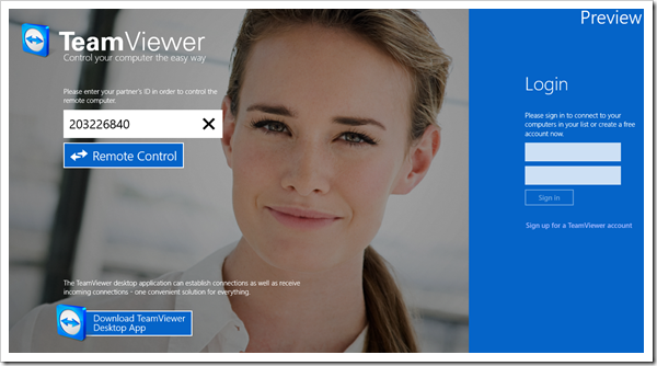 Windows 8 App - TeamViewer Touch