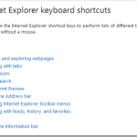 Complete List of Internet Explorer 8.0 Keyboard Shortcut on Windows 7