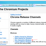 Chrome Dev Channels