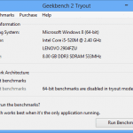Geekbench - main window