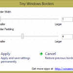 Windows 8 Tweaking Tool: Tiny Windows Borders