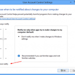 User Account Control Settings on Windows 8