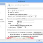 Word Option - disable Start Screen