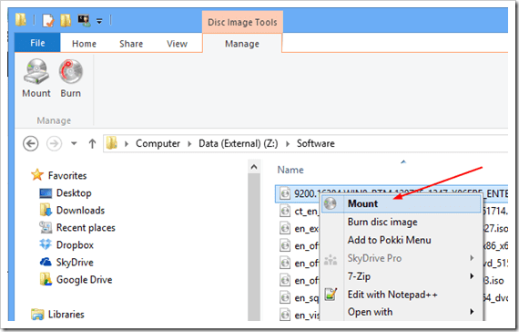 Windows Explorer - ISO image