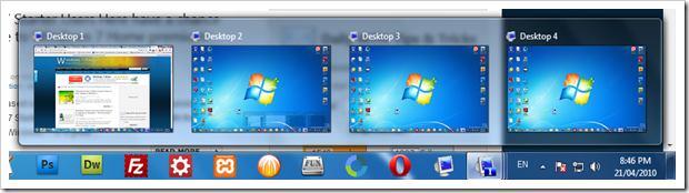 4 desktops - Dexpot With SevenDex Plugin Combines an Excellent Virtual Desktop Tool for Windows 7