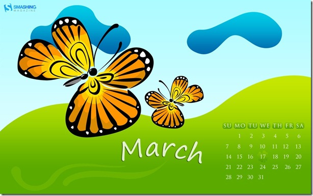 butterfly - Download Smashing Magazine March 2010 Windows 7 Theme