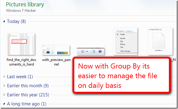 group by thumb - [Tip] Easily Manage Your Documents in Windows 7 with Group By Setting
