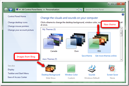 How To Use RSS Feed as Theme Picture Background Slideshow Source in Windows  7 