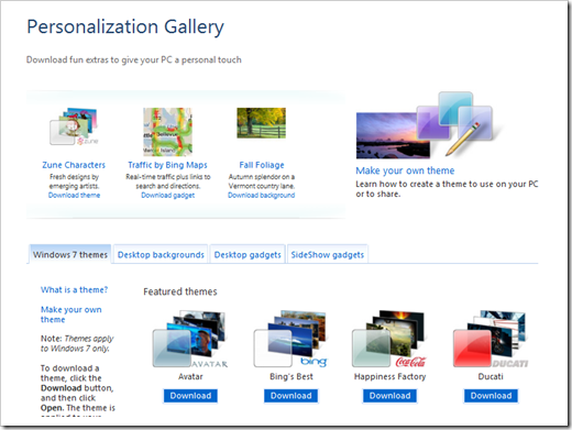 image3 - Personalization Gallery Launched with Tons of Themes, Gadgets, and High Resolution Wallpapers for Windows 7
