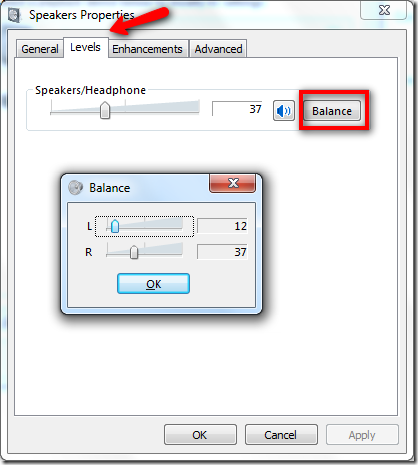 change level balance - How To Adjust Audio Balance In Windows 7