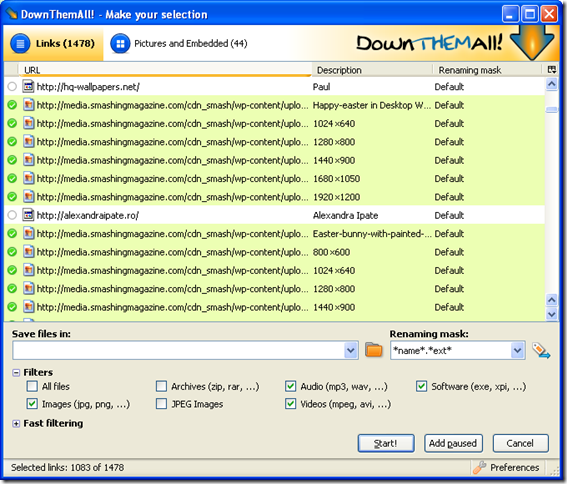 downthemall thumb - Smashing Magazine April Easter Windows 7 Theme Download