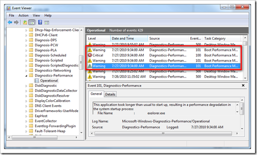 event viewer boot performance thumb - How To Troubleshoot Windows 7 Boot Performance Issue