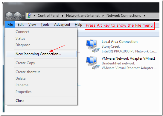 image thumb23 - How To Set Up A Native VPN Server For Incoming Connection in Windows 7 Without Involving Any 3rd Party Application