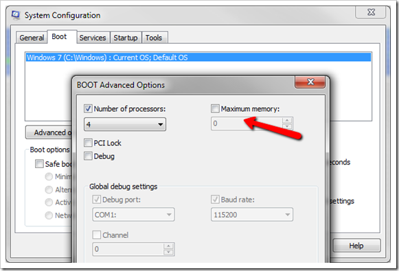 Msconfig Max Memory Settings , Reset Msconfig options from CMD prompt ...