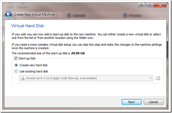 create a new disk thumb - Install Windows 8 Developer Preview on VirtualBox