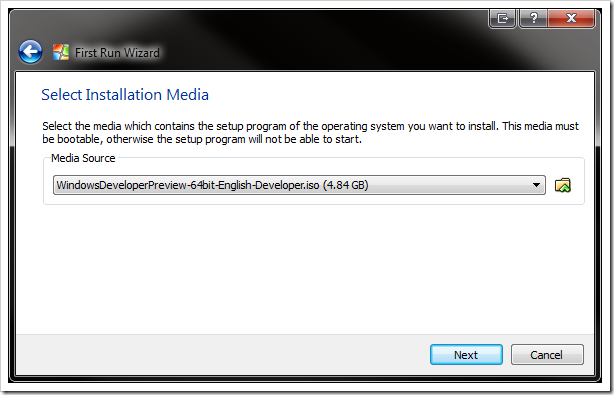insert iso thumb - Install Windows 8 Developer Preview on VirtualBox