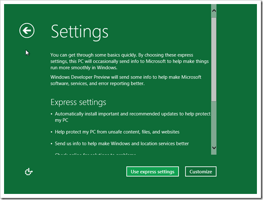 settings thumb - Install Windows 8 Developer Preview on VirtualBox