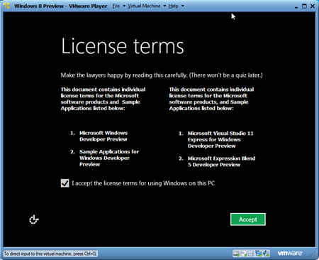 image thumb22 - Installing Windows 8 Developer Preview on VMware Player in Windows 7