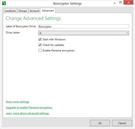 Boxcryptor settings 450x430 - Encrypting Your Dropbox, SkyDrive, Box, or Google Drive On The Fly