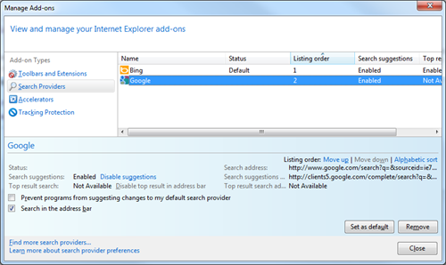 image thumb14 - How To Add Google As the Search Provider into Internet Explorer and Default to It