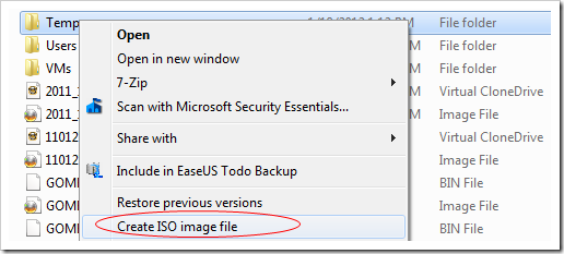 image thumb101 - Create An ISO Image for Any Disc or Folder Right From Windows Explorer Context Menu