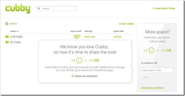 Cubby invitation thumb - Dropbox, SkyDrive Alternative Cubby Syncs Any Folders on Your Computer to the Cloud