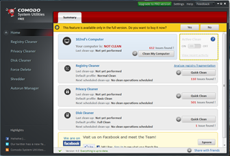 Comodo System Utlities Active Clean thumb - [Freeware] Comodo System Utilities is An All-in-One System Cleaner