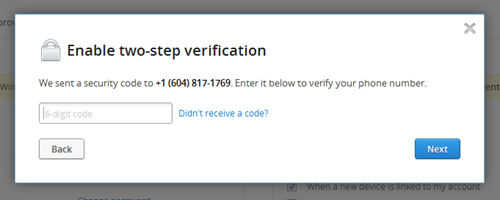 Dropbox 2 factor Auth wizard  4 thumb - Securing Your Dropbox with Two-Step Verification