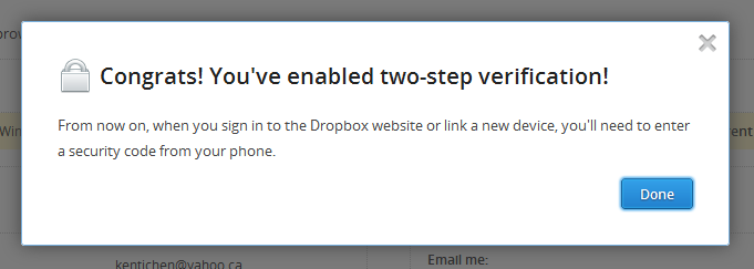 Dropbox 2 factor Auth wizard  5 thumb - Securing Your Dropbox with Two-Step Verification