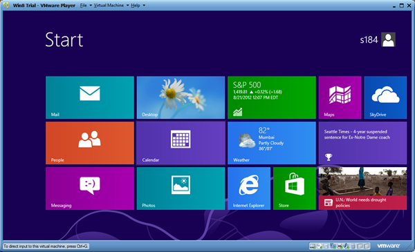 Windows 8 in VMware Player thumb - Installing Windows 8 in A Virtual Environment with VMware Player