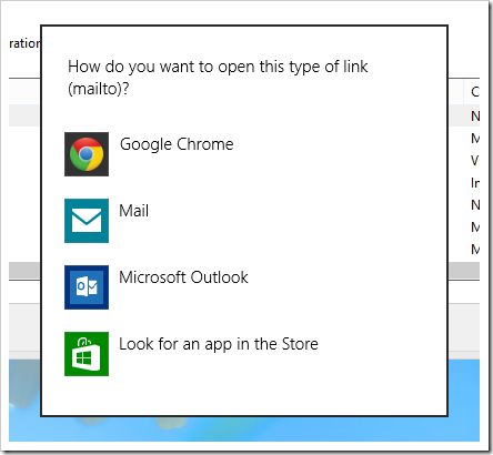 Change Default Programs MailTo popup thumb - How To Change Default MailTo Behavior in Windows 8