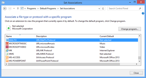 Change Default Programs MailTo thumb - How To Change Default MailTo Behavior in Windows 8