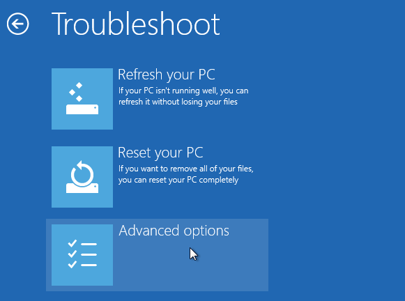 Windows 8 repair boot option troubleshoot thumb - How To Change User Profile Location in Windows 8 without Registry Hack