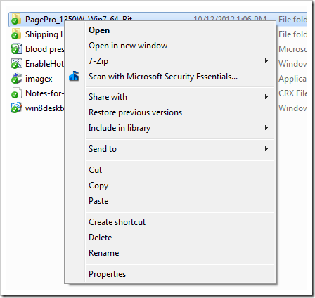 Right click context menu on file thumb - Windows 7 Tip: Shift + Right Click Combo Brings More Option in Context Menu
