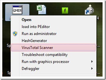 VirsuTotal Scanner context menu thumb - VirusTotal Scanner