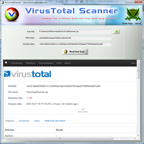 VirusTotal Scanner thumb - VirusTotal Scanner
