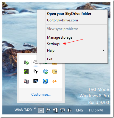 SkyDrive opening Settings thumb - How To Use SkyDrive's New Selective Sync and Share Feature