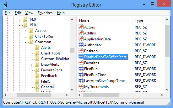 Office Disable Start Screen Registry thumb - Microsoft Office 2013 Tip: How To Disable Start Screen