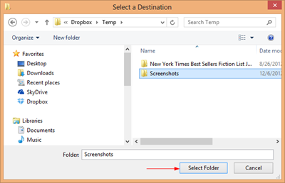 Screenshots folder move dialog box thumb - Windows 8 Tip: How To Change Default Screenshots File Location