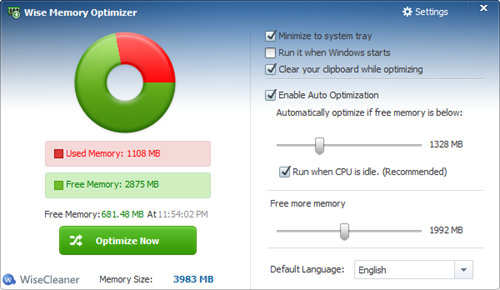 Wise Memory Optimizer  2 thumb - 4 Effective FREE RAM Optimizer to Boost Your Windows System Performance