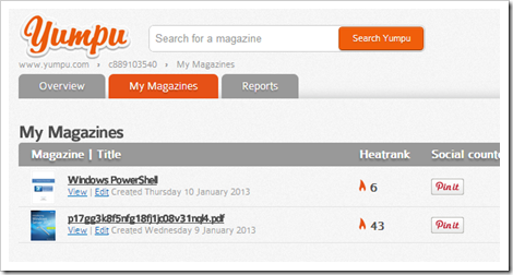 Yumpu My Magazines thumb - Building Your Own Online Magazine Library From PDF Documents Using Yumpu Web Service