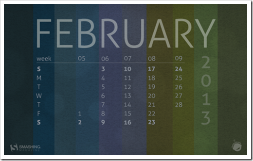 moody february  19 thumb - Download Smashing Magazine Desktop Wallpaper Calendar February 2013 Windows 7/8 Theme