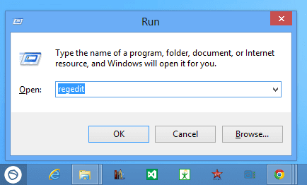 Run regedit - Windows 8 Guide: How To Speed Up Startup Time