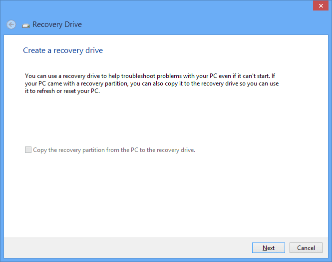 Create Recovery Drive - Creating a Windows 8 Recovery Tool to Help You Recover from Disaster