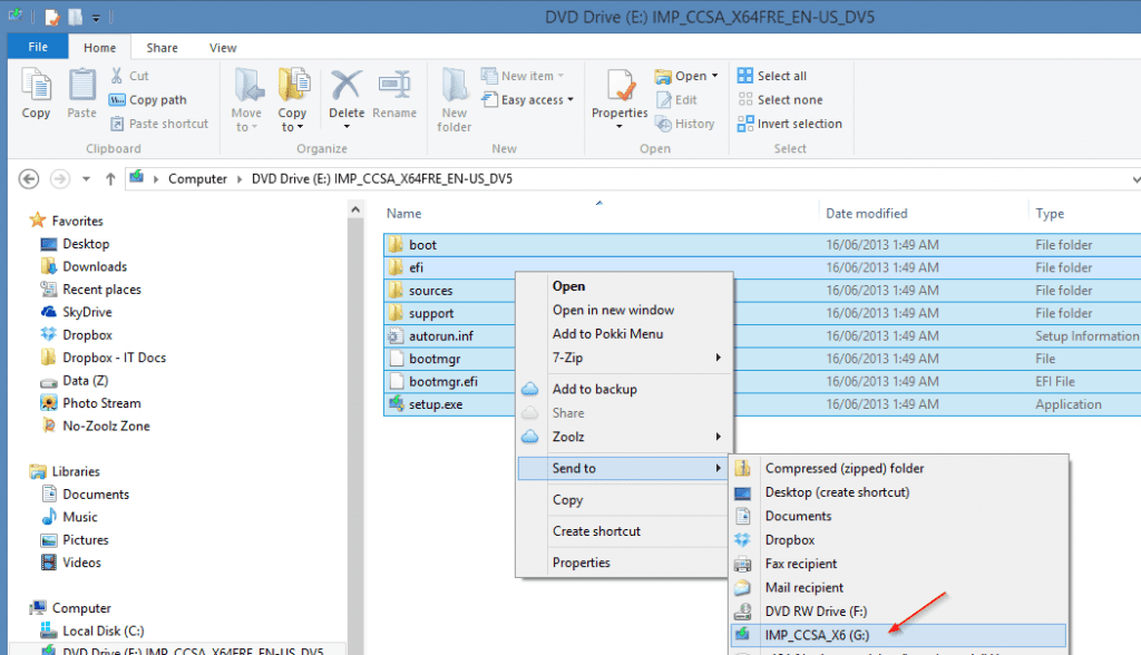 UEFI USB Drive copy ISO files to flash drive. 1024x588 - How To Make UEFI Bootable USB Flash Drive to Install Windows 8