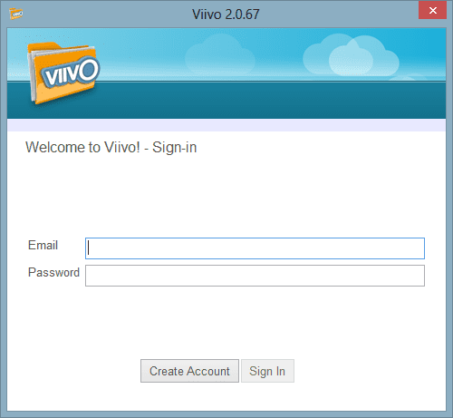 Viivo Login Screen - Viivo To Easily Encrypt and Secure Your Cloud Data in Dropbox