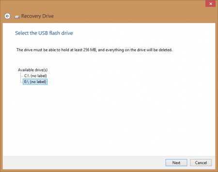 Create a recovery drive wizard 2 450x354 - Create Your Own Windows USB Recovery Drive in Windows 8 and 8.1