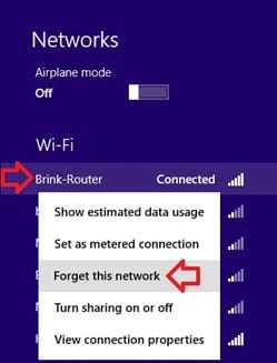 Forget This Network 1 thumb - Why Windows 8 Wireless Keep Disconnecting - Top Five Troubleshooting Technique